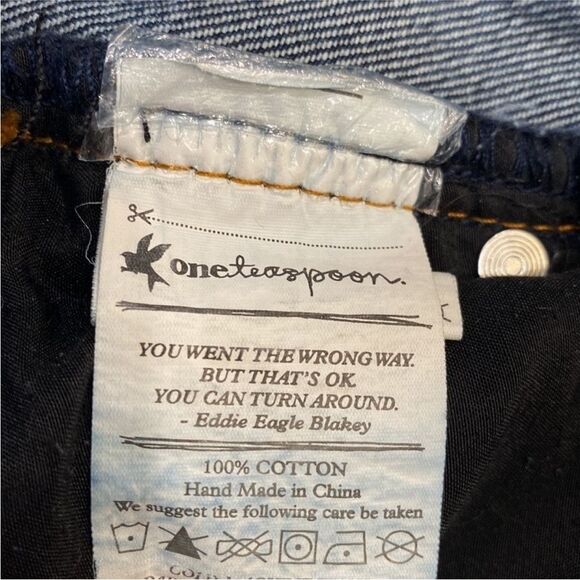 One Teaspoon Junkyard Distressed Blue Jean‎ Skirt Size 25 - Picture 13 of 15